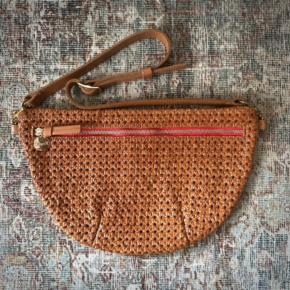 Clare V. Grande Fanny Bag in Tan Rattan